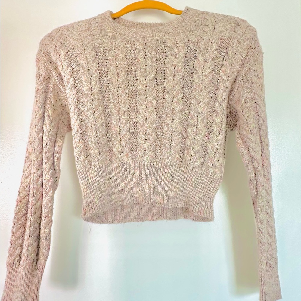 Ashley By 26 International Cable Knit Sweater in Cream